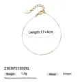 Bracciale a catena minimalista placcato in oro con estensione, gioiello in rame per donna base. - Oro Catena Box Clip