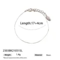 Braccialetto a catena delicato e minimalista con estensione, elegante gioiello in ottone. - Platino Box Clip