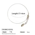 Bracciale a catena di serpente in ottone minimalista con estensione per donna moda. - Platino Catena a Serpente Rotonda