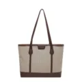 Borsa tote intrecciata da donna, grande borsa a spalla con colore a contrasto quotidiano. - Senza ciondolo / Kaki
