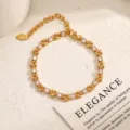 Exquisite gold-plated zircon chain bracelet for women, elegant niche design jewelry item. - Round Zirconia Style