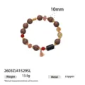 Bracciale di perle in pietra naturale con agata, citrino e ossidiana dettaglio 10mm - Stile Agata Citrino (2603ZJ41529SL)