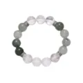 Natural crystal green rutilated quartz beaded bracelet with silver spacer beads elegant jewelry - Green Rutilated Quartz Style (2603HY41733SL)