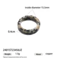 Anello semplice in pietra naturale da donna, elegante anello in gemma, gioiello in rame minimal. - Taglia 6 / Dalmatian Jasper