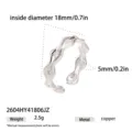 Anello regolabile in rame con zirconi a stella, gioiello di moda aperto color argento. - Stile Stella Argentata (2604HY41806JZ)