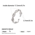 Anello regolabile aperto in zircone stella rame placcato oro 18K argento 925 gioielli moda - Stile Svuotato Strass Argentato (2604HY41804JZ)