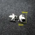 Stainless steel cute bird stud earrings for women, simple animal design daily jewelry 10x8mm - Dove / Steel