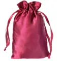 Bolsa fucsia de satén con cordón y un acabado brillante de seda de lujo para joyas. - 7*9cm / Burdeos