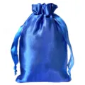 Elegante bolsa de satén azul real con cordón y acabado sedoso para joyería y regalos - 7*9cm / Azul zafiro