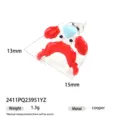 Orecchini a lobo smaltati granchio cartone animato dopamina, dettaglio gioiello in lega. - Granchio (2411PQ23951YZ) / Rosso