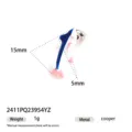 Cute enamel dolphin stud earrings, blue and white ocean style resin jewelry for women and girls. - Blue Pink