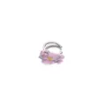 Manchette d'oreille cœur zircone coloré, style dopamine émail rose clip d'oreille. - Style Cœur Zirconia 1 (Pièce Unique)