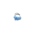 Manchette d'Oreille Émail Bleu Zircon Sans Piercing Double Bande Clip d'Oreille - Style Bonbon Zirconia 5 (Pièce Unique)