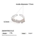Anello regolabile in zircone placcato argento 925 rame, diametro interno 17mm, peso 2.9g, elegante - Anello Aperto Regolabile (2604HY09233JZ) / zirconia rosa
