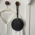 Creative denim fisherman hat shaped coin purse miniature earphone storage bag hanging ornament - Black