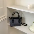Μικρή μαύρη γυναικεία τσάντα vintage χιαστί τσάντα PU δέρμα κομψή για καθημερινή χρήση - Χωρίς μενταγιόν / Μαύρο
