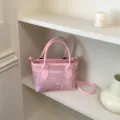 Ροζ μικρή τσάντα χεριού γυναικεία ρετρό τσάντα ώμου καθημερινή μίνι τσάντα μόδας - Χωρίς μενταγιόν / Ροζ
