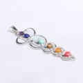 Pendentif collier en cristal chakra argenté pour femme, bijoux de pierres précieuses cadeau. - No. 10 Symbole Géométrique