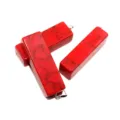 Colgante de piedra natural roja largo pilar cuadrado variante de collar DIY joyas. - Solo Colgante (Sin Cadena) / Howlita Roja