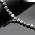 Galvanisierte Vulkanstein Herz Perlen Armband DIY silber strukturierte Schmuck Zubehoer - Silber