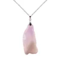 Colgante de Piedra Bruta Ágata Natural Cristal Irregular Collar Joya Moda Rosa - Solo Colgante (Sin Cadena) / Púrpura