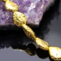 Gold plated lava stone beads drop shape loose beads vintage DIY jewelry accessories crafting - KC Gold