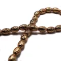 Gold electroplated volcanic lava stone barrel loose beads DIY bracelet jewelry accessories - KC Gold