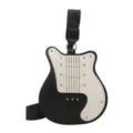 Guitar shaped shoulder bag unique creative crossbody bag chic black white purse for women - Black
