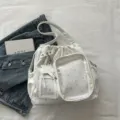 Zaino ita multifunzionale bianco con motivo a stelle e tasca trasparente per pendolari - Bianco