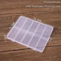 Caja de almacenamiento de plástico PP transparente de 10 compartimentos para joyería - 10 rejillas largas