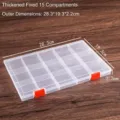 Caja de almacenamiento de plástico transparente de 15 rejillas - Engrosado 15-rejillas