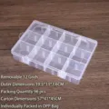 Caja de almacenamiento transparente de 12 rejillas de plástico para joyas y papelería - 12 Rejillas Desmontables