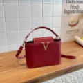 Élégant sac à bandoulière rouge pour femme, cabas décontracté uni mode rétro stylé. - Rouge