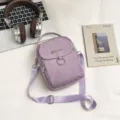 Borsa a tracolla alla moda in nylon viola, borsetta impermeabile per cellulare per uso quotidiano. - Viola
