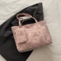 Pink star moon tote bag stylish large capacity shoulder bag casual commute daily use - No Pendant / Pink