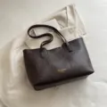 Grand sac cabas marron en cuir PU pour femme, elegant sac a epaule travail neuf mode - Sans pendentif / Café