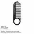 Anti-static acetate hair comb with marble pattern and round handle hole, compact and lightweight. - Comb With Hole / Black