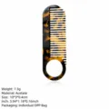 Acetate hair comb with finger ring, antistatic marble pattern pocket hair comb for daily use. - Comb With Hole / Dark Tortoiseshell