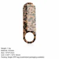 Tortoiseshell Acetate Hair Comb with Finger Ring, Portable Anti-Static Marble Pattern Comb - Comb With Hole / Leopard Print