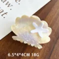 Ocean style pearl acetate shell hair claw clip with star fish for women elegance daily - Light Orange