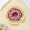 Chouchou de cheveux au crochet fait main avec des anneaux tricotés multicolores mignons. - Patchwork Multicolore