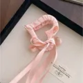 Ροζ σατέν κλιπ μαλλιών καρδιάς με μακριές κορδέλες φιόγκους κομψό αξεσουάρ styling - Στυλ Κορδέλα / Ροζ κορδέλα καρδιά