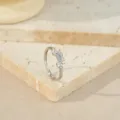 S925 Sterling Silber Sonne Mond Zirkonia Ring Elegant Zartes Schmuck Geschenk Variante - Weißgold Mond