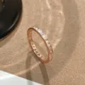 Bague eternity en argent S925 or rose zircon carré bijoux minimalistes élégants - RS3847 or rose