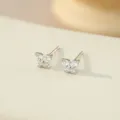 Zilveren vlinder oorknopjes met zirkonia stenen voor dames minimalistisch model variant - Zilver - Wit