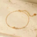 Pulsera de cadena de cristal Love de plata esterlina S925 dorada elegante joya de muñeca - Oro Champaña 14k (BRS3951)