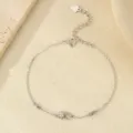 Pulsera de Estrellas Luna Plata S925 Circonita Ajustable Minimalista Joyas Regalo - Plata Platino (BRS3952)