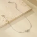 Ασημένιο βραχιόλι πεταλούδας με λεπτομέρειες από κρύσταλλο, κομψό αξεσουάρ για γυναίκες - Ασημί Πλατίνας (BRS3954)