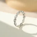 Anillo de plata marquise con circonitas, alianza vintage apilable para mujer elegante y fina. - 6 / Estilo Eternidad Marquesa (RS4188) / Oro blanco