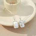 Silver Zodiac Constellation Necklace White Mother of Pearl Pendant Jewelry Gift for Women - Leo (TN4393) / White Gold